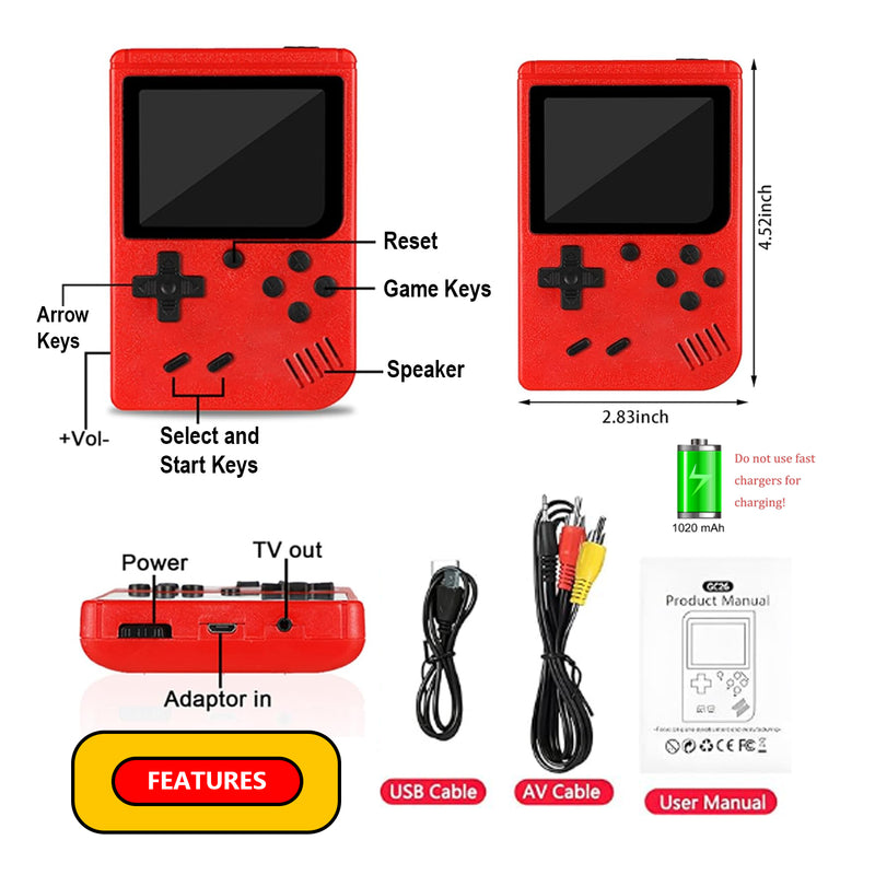 2 Pack Handheld Games for Kids Console 400 Retro Video Games