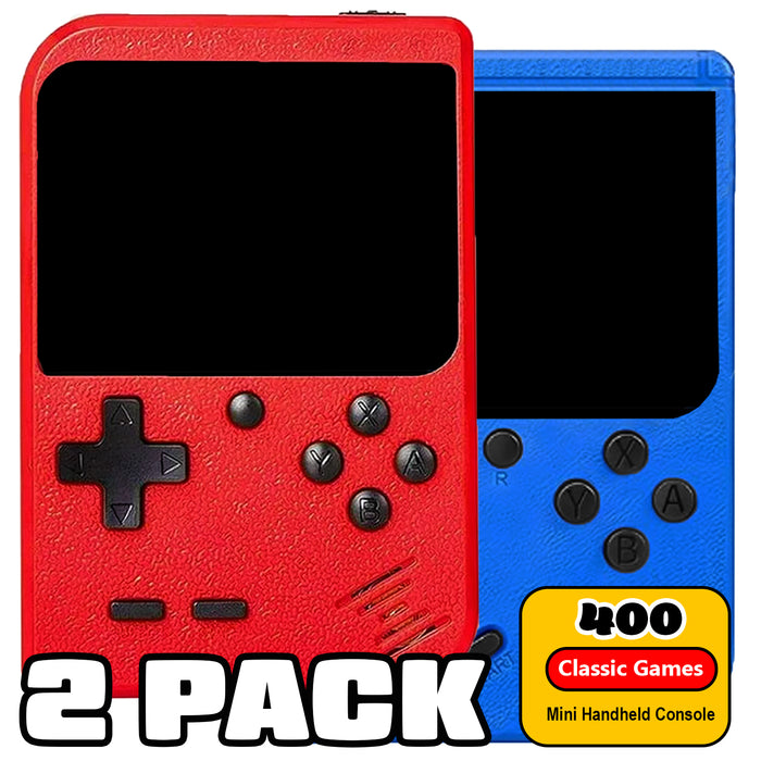 2 Pack Handheld Games for Kids Console 400 Retro Video Games, Portable Gaming Player Mini Arcade Electronic Toy Gifts for Boys Girls 2 Pack