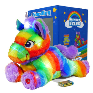 Rainbow Unicorn LED Light Up Stuffed Animal Glow Plush Sleep Toy Night Light for Girls 12 inch