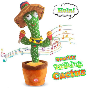 Talking Repeating Dancing Cactus Toy Plush Kids Baby