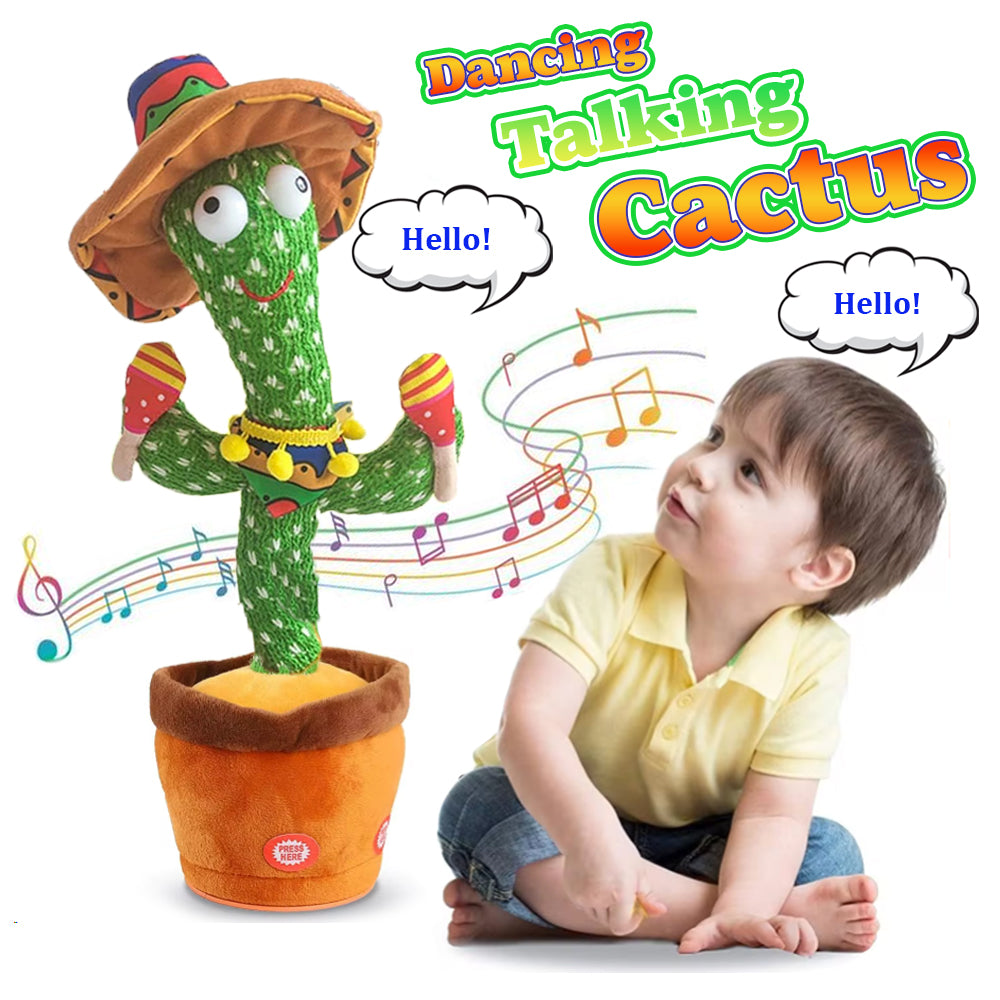 Talking Repeating Dancing Cactus Toy Plush Kids Baby