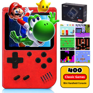Handheld Games for Kids Console 400 Retro Video Games, Portable Gaming Player Mini Arcade Electronic Toy Gifts for Boys Girls, Red