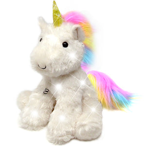 Rainbow Lites Unicorn Glow Plush LED Night Light Up Stuffed Animal (16 inch)