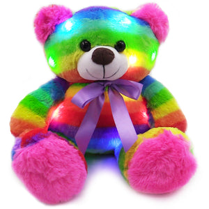 Rainbow Lites Teddy Bear Glow Plush LED Night Light Up Stuffed Animal (16 inch)