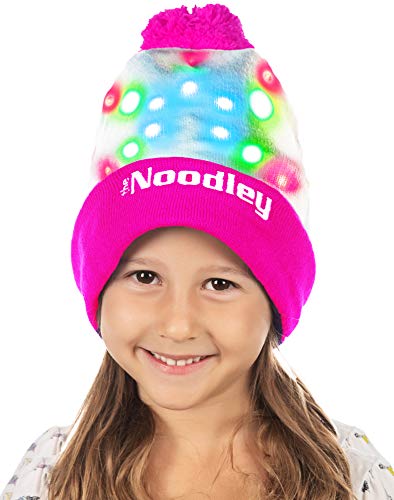 The Noodley LED Light Up Pink Beanie Hat (CR2032)